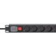 Intellinet Unité de distribution d'alimentation (PDU) 19" 1U à 8 prises EU, avec interrupteur marche/arrêt, montage horizontal, 16 A, prises EU CEE 7/3, câble d'alimentation 2 m, sortie, montage en rack, garantie trois ans