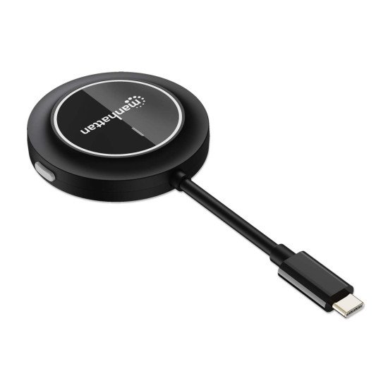 Manhattan Adaptateur sans fil HDMI 1080p avec émetteur USB-C, dongle pour diffusion vidéo sans fil depuis un appareil USB-C vers un téléviseur ou un projecteur HDMI, nécessite le récepteur du kit de présentation sans fil HDMI n° 208420, noir