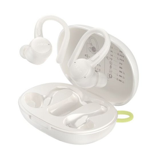 Belkin SoundForm ActiveFit Casque Avec fil &sans fil Crochets auriculaires Appels/Musique USB Type-C Bluetooth Blanc