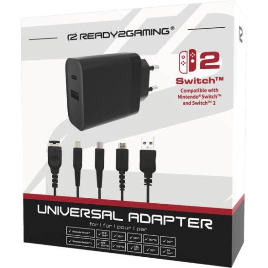 PlayArt Universal Netzteil (Switch 2) Consoles portables Noir Secteur Intérieure