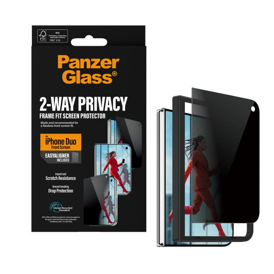 PanzerGlass ® Privacy Front Screen Protector iPhone Duo | FRAME FIT w. EasyAligner Protection d'écran transparent Apple 1 pièce(s)
