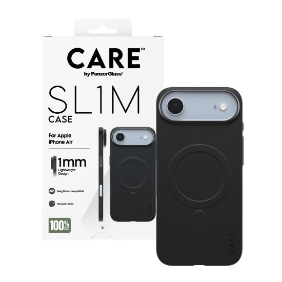 PanzerGlass CARE™ by ® SL1M Case Black w. MagSafe iPhone Air coque de protection pour téléphones portables Housse Noir