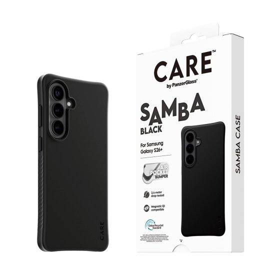 PanzerGlass CARE™ by ® Samba Case Black w. Qi Samsung Galaxy S26+ coque de protection pour téléphones portables Housse Noir