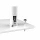 Manhattan Support de sol antivol pour tablette et iPad, universel, rotation 360°, inclinaison +20° à -110°, verrouillable, blanc, pour tablettes 7,9"–11", hauteur réglable 790 à 1190 mm, fixation à l'arrière au sol possible