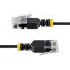 StarTech.com Câble Ethernet CAT6a Ultrafin Noir de 1,5m, Sans Accroc, FTP, Fil de Cuivre Nu Pur, Cordon Patch Réseau RJ45 fin 34AWG, Testé par Fluke Channel