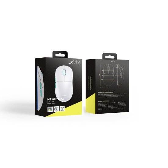 Xtrfy M8 souris Droitier RF sans fil Optique 26000 DPI Xtrfy M8 souris Droitier RF sans fil Optique 26000 DPI