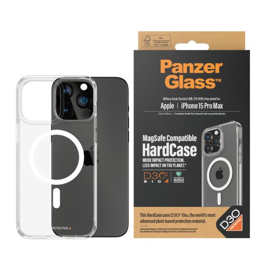 PanzerGlass HardCase with D30 MagSafe coque de protection pour téléphones portables Housse Transparent