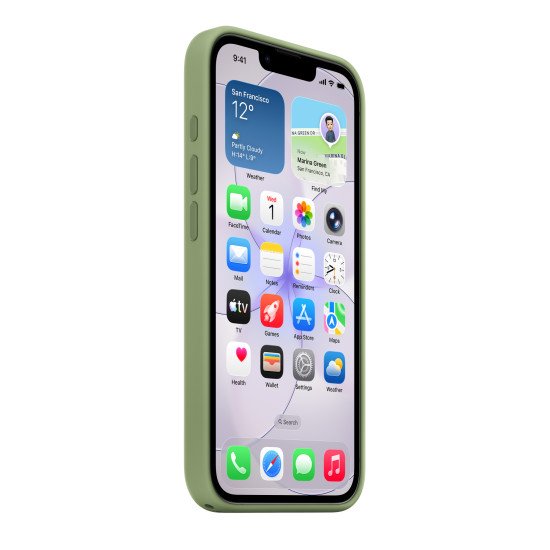 Apple Coque en silicone avec MagSafe pour iPhone 17e - Vert ardoise