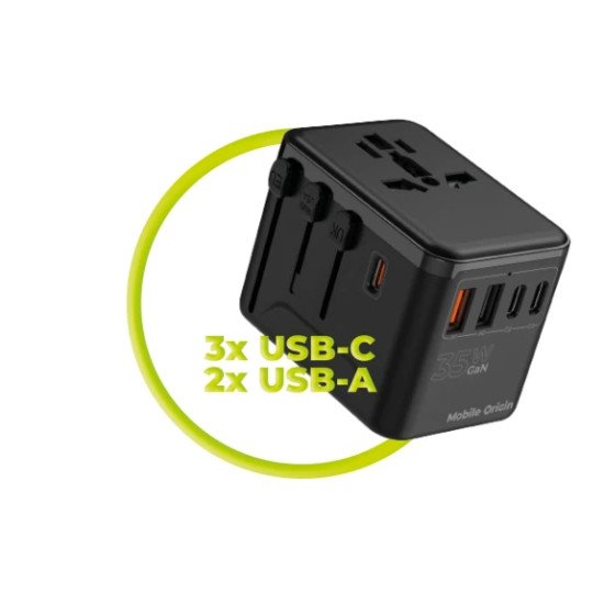 Mobile Origin MO-TRA35-PW4 chargeur d'appareils mobiles Universel Noir Secteur Charge rapide Intérieure
