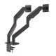 Manhattan Support de bureau double pour TV/moniteurs (bras à ressort à Bras articulé), écrans 13" à 45", fixation à l'arrière par pince ou passe-câble, Compatibilité VESA : 75x75 et 100x100 mm (vérifiez les dimensions des quatre trous de fixatio