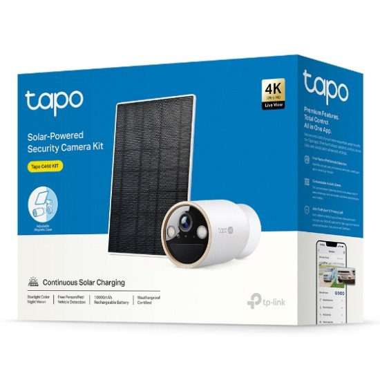 TP-Link Tapo C460 KIT(EU) Balle (forme) Caméra de sécurité IP Extérieure 3840 x 2160 pixels Mur TP-Link Tapo C460 KIT(EU) Balle (forme) Caméra de sécurité IP Extérieure 3840 x 2160 pixels Mur