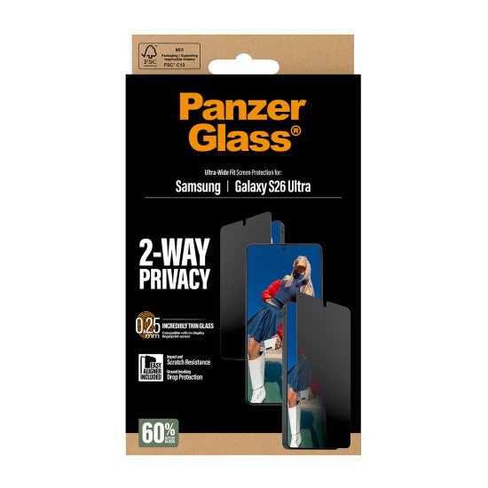 PanzerGlass ® 2-Way Privacy Screen Protector Samsung Galaxy S26 Ultra | Ultra-Wide Fit w. EasyAligner Protection d'écran transparent 1 pièce(s)