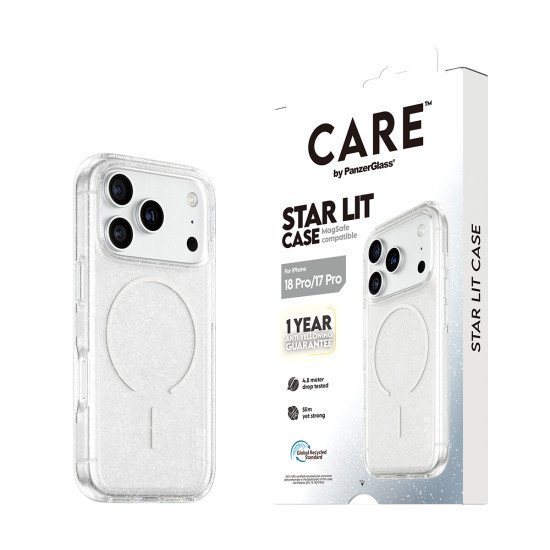 PanzerGlass CARE™ by ® Star Lit Case w. MagSafe iPhone 2026 Pro | 17 Pro coque de protection pour téléphones portables Housse Transparent