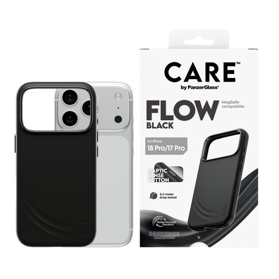 PanzerGlass CARE™ by ® Flow Case Black w. MagSafe iPhone 2026 Pro | 17 Pro coque de protection pour téléphones portables Housse Transparent