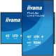 iiyama LH4375UHS-B2AG Écran d'affichage dynamique Écran plat de signalisation numérique 108 cm (42.5") LCD Wifi 500 cd/m² 4K Ultra HD Noir Intégré dans le processeur Android 11 24/7
