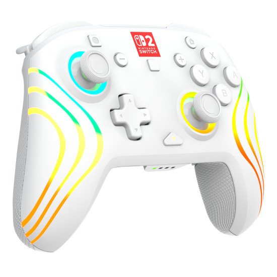 Turtle Beach Afterglow Wave Blanc Manette de gaming RGB sans fil Sous licence officielle pour Nintendo Switch 2