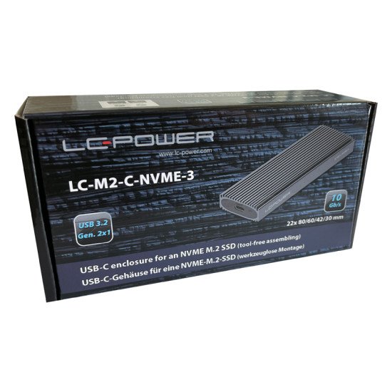 LC-Power LC-M2-C-NVME-3 Boîtier de disques de stockage Enceinte ssd Noir M.2 LC-Power LC-M2-C-NVME-3 Boîtier de disques de stockage Enceinte ssd Noir M.2