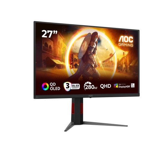 AOC G4 Q27G4ZD écran PC 68,6 cm (27") 2560 x 1440 pixels Quad HD QD-OLED Noir, Rouge