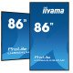 iiyama PROLITE Carte A numérique 2,18 m (86") LED Wifi 500 cd/m² 4K Ultra HD Noir Intégré dans le processeur Android 11 24/7