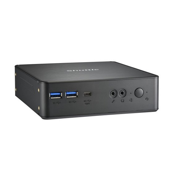 Shuttle XPC Nano PC NC40U, Intel Celeron 7305U, 1x HDMI, 1x DP,1xUSB-C/DP, 6x USB3.2, 1x 2.5" bay, 2x M.2, 1x LAN, RAID, fonctionnement permanent 24/7, attaches VESA