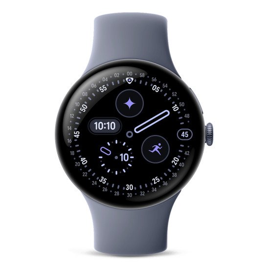 Google Pixel Watch 4 AMOLED 45 mm Numérique Écran tactile 4G Bleu Wifi GPS (satellite)