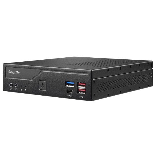 Shuttle Slim PC DH670V2 , S1700, 2x HDMI, 2x DP , 2x 2.5G LAN, 2x COM, 8x USB, 1x 2.5", 2x M.2, fonctionnement permanent 24/7, attaches VESA