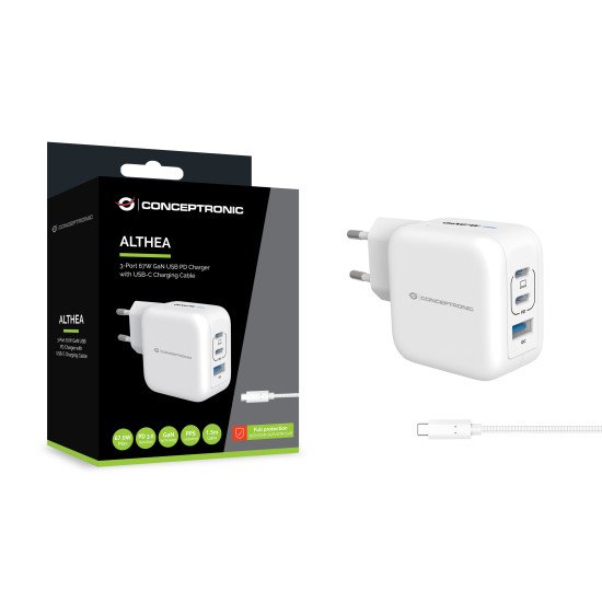 Conceptronic ALTHEA17W chargeur d'appareils mobiles Universel Blanc Secteur Charge rapide Intérieure