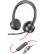 POLY Micro-casque Blackwire 8225 stéréo USB-C certifié Microsoft Teams + adaptateur USB-C/A