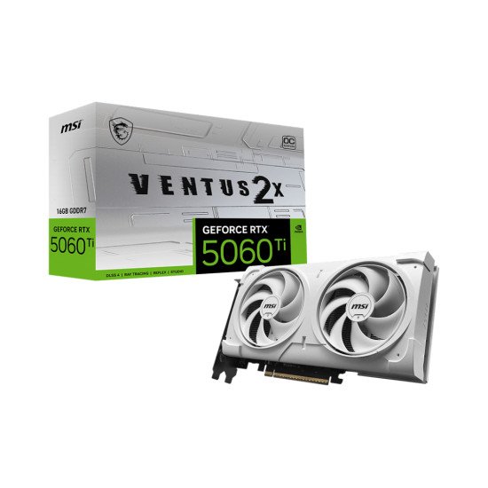 MSI VENTUS GEFORCE RTX 5060 TI 16G 2X OC WHITE PLUS carte graphique NVIDIA 16 Go GDDR7