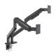 Manhattan Support de bureau double pour TV/moniteurs (bras à ressort à Bras articulé), écrans 13" à 45", fixation à l'arrière par pince ou passe-câble, Compatibilité VESA : 75x75 et 100x100 mm (vérifiez les dimensions des quatre trous de fixatio