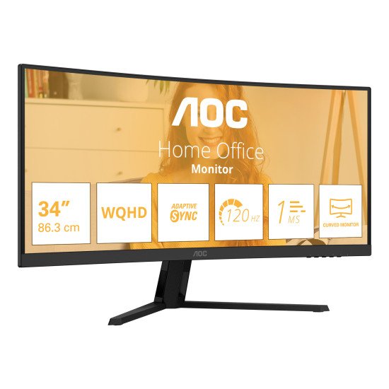 AOC B3 CU34B3E écran PC 86,4 cm (34") 3440 x 1440 pixels Wide Quad HD LED Noir