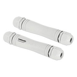 Intellinet Kit extendeur PoE+ extérieur très longue portée Fast Ethernet, étend le PoE jusqu'à 1000 m, 1 port PD jusqu'à 95 W, compatible IEEE 802.3bt (4PPoE), IP67, lot de 2 modules, plastique, gris, Alimentation par Ethernet, Power Over Ethernet, garant