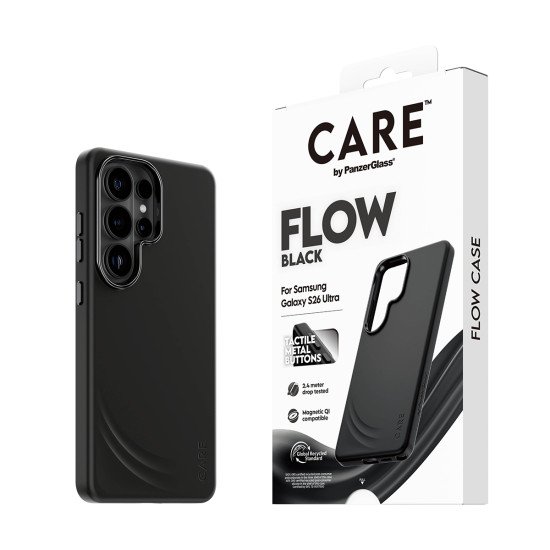 PanzerGlass CARE™ by ® Flow Case Black w. Qi Samsung Galaxy S26 Ultra coque de protection pour téléphones portables Housse Noir