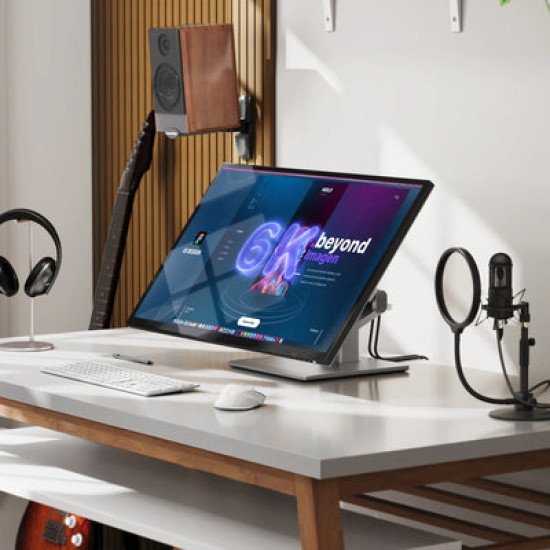 ALOGIC 32C6KPDTF écran PC 81,3 cm (32") 6016 x 3384 pixels 6K Ultra HD LED Écran tactile Multi-utilisateur Argent, Noir