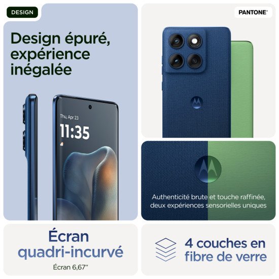 Motorola edge 60 16,9 cm (6.67") Double SIM Android 15 5G USB Type-C 12 Go 512 Go 5200 mAh Bleu Motorola edge 60 16,9 cm (6.67") Double SIM Android 15 5G USB Type-C 12 Go 512 Go 5200 mAh Bleu