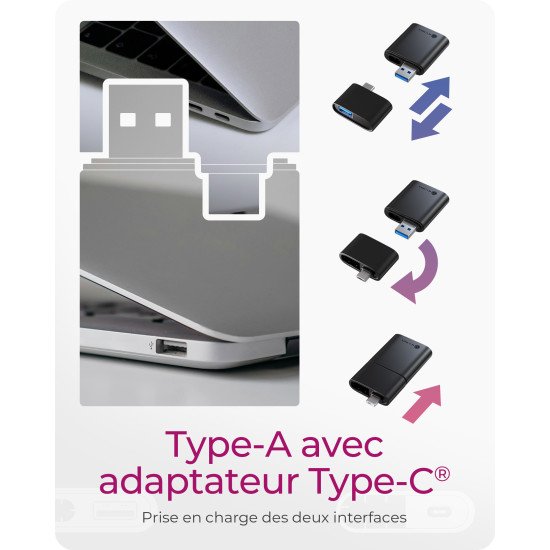 ICY BOX Lecteur de cartes 2 en 1 via interface USB Type-A & USB Type-C