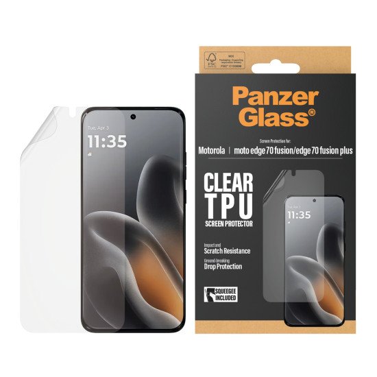PanzerGlass ® Screen Protector Motorola moto edge 70 Fusion | edge 70 Fusion+ | Ultra-Wide Fit Protection d'écran transparent 1 pièce(s)