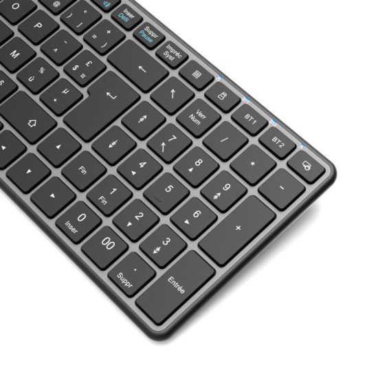 Port Designs 911002FR clavier maison/bureau RF sans fil + Bluetooth AZERTY Français Noir, Gris Port Designs 911002FR clavier maison/bureau RF sans fil + Bluetooth AZERTY Français Noir, Gris