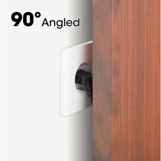 Manhattan Câble d'alimentation en angle, prise européenne 2 broches (CEE 7/16 Europlug) vers connecteur C7 femelle (figure en huit), 2 m, 2,5 A, noir, câble secteur, garantie à vie