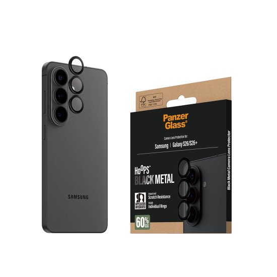 PanzerGlass ® Hoops® Camera Lens Protector Black Samsung Galaxy S26 | S26+ Protection d'écran transparent 1 pièce(s)