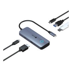 ICY BOX IB-DK4081-SO Avec fil USB 3.2 Gen 1 (3.1 Gen 1) Type-C Anthracite