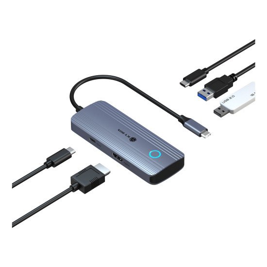ICY BOX IB-DK4081-SO Avec fil USB 3.2 Gen 1 (3.1 Gen 1) Type-C Anthracite