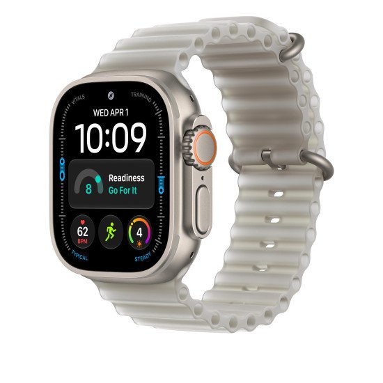Apple Bracelet Océan gris translucide 49 mm - Finition titane noir