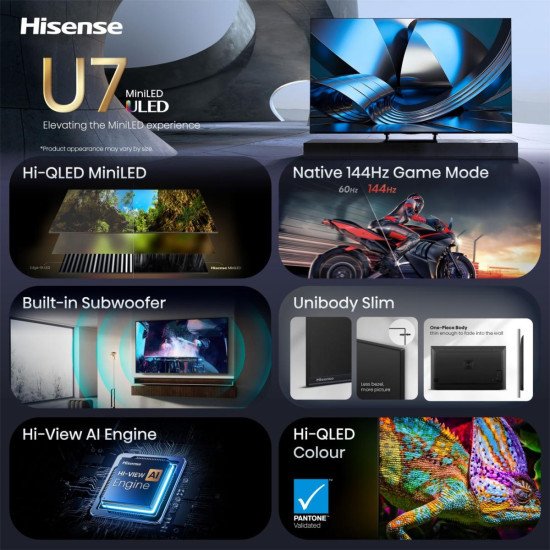 Hisense 85U7DSE 2,16 m (85") 4K Ultra HD Smart TV Wifi Noir