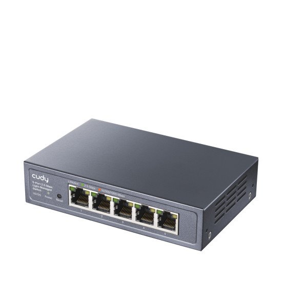Cudy 5-Port 2.5G Easy-Managed Switch, HS105 3.0 Géré L2 2.5G Ethernet (100/1000/2500) Noir