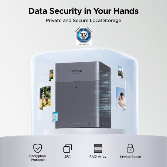 Ugreen DH4300 Plus NAS Mini Tower 8 Go LPPDDR4X UGOS Pro Gris