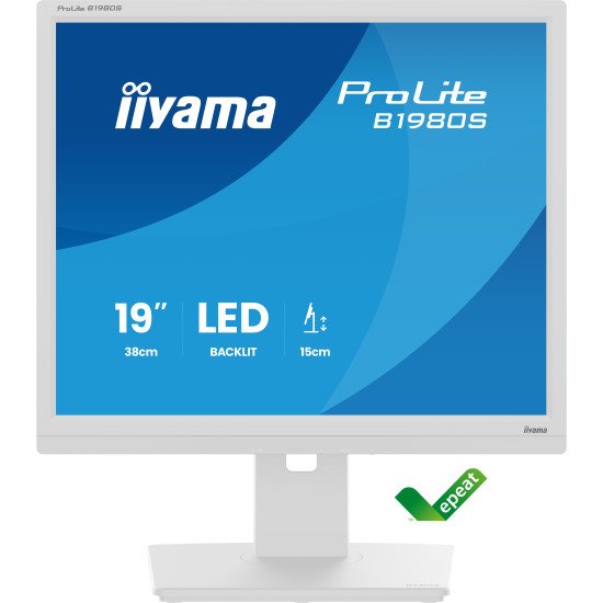 iiyama ProLite B1980S-W1 écran PC 48,3 cm (19") 1280 x 1024 pixels SVGA LED Blanc iiyama ProLite B1980S-W1 écran PC 48,3 cm (19") 1280 x 1024 pixels SVGA LED Blanc