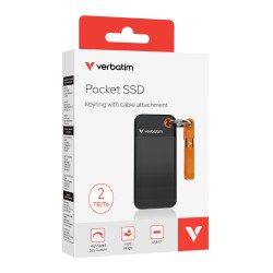 Verbatim Pocket SSD 2 To USB Type-C 3.2 Gen 2 (3.1 Gen 2) Noir, Orange Verbatim Pocket SSD 2 To USB Type-C 3.2 Gen 2 (3.1 Gen 2) Noir, Orange