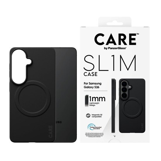 PanzerGlass CARE™ by ® SL1M Case Black w. Qi Samsung Galaxy S26 coque de protection pour téléphones portables 16 cm (6.3") Housse Noir