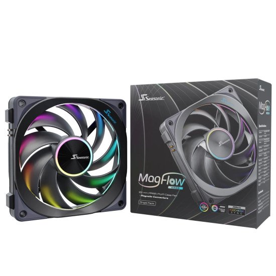 Seasonic MagFlow ARGB Boitier PC Ventilateur 12 cm Noir 1 pièce(s) Seasonic MagFlow ARGB Boitier PC Ventilateur 12 cm Noir 1 pièce(s)